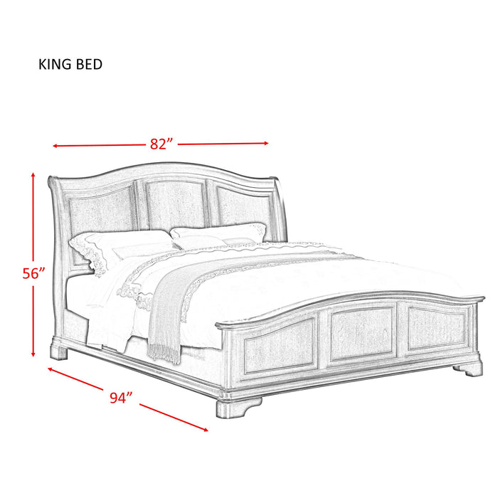 Cameron Cherry King Panel Bed