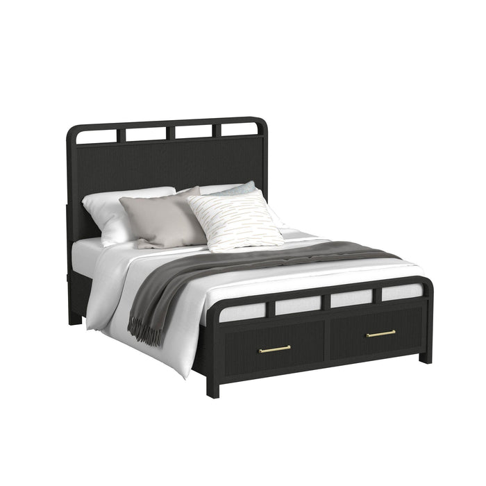 Ridgemont Storage Bed in Black with Grain - American Home Express Outlet (San Antonio, TX)