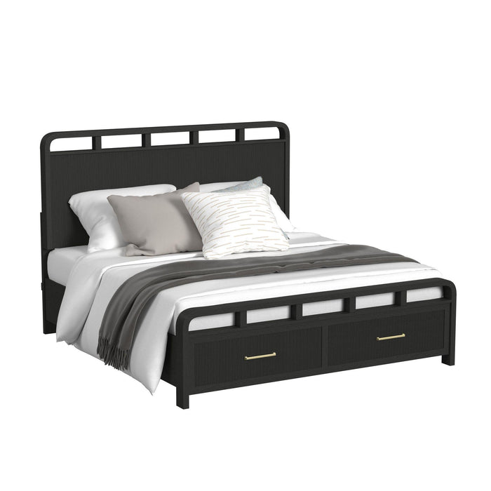 Ridgemont Storage Bed in Black with Grain - American Home Express Outlet (San Antonio, TX)