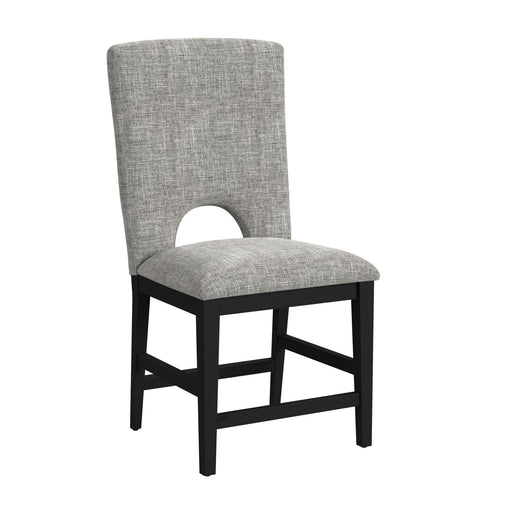 Oregon Counter Side Chair with Grey Fabric in Black (2 Per Carton) - American Home Express Outlet (San Antonio, TX)