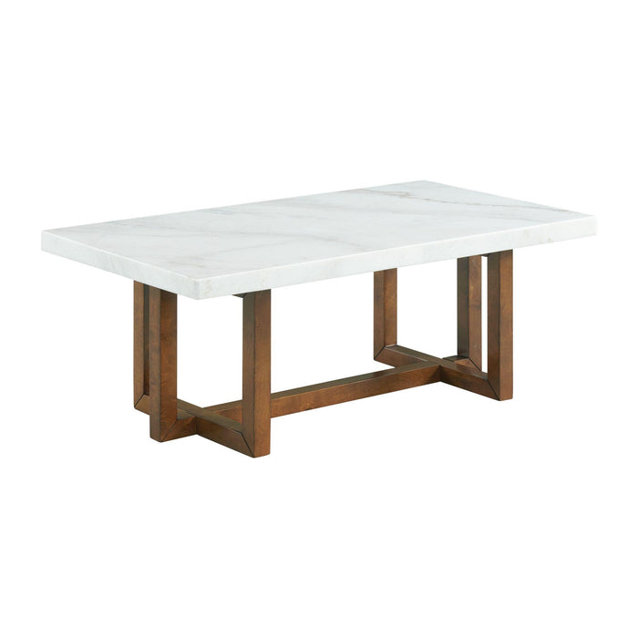 Morris 2PC Occasional Marble Table Set in White - American Home Express Outlet (San Antonio, TX)