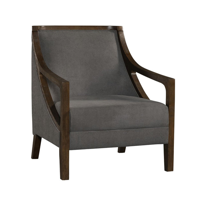 Hopkins Chair w/Brown Arm Columbia Charcoal - American Home Express Outlet (San Antonio, TX)