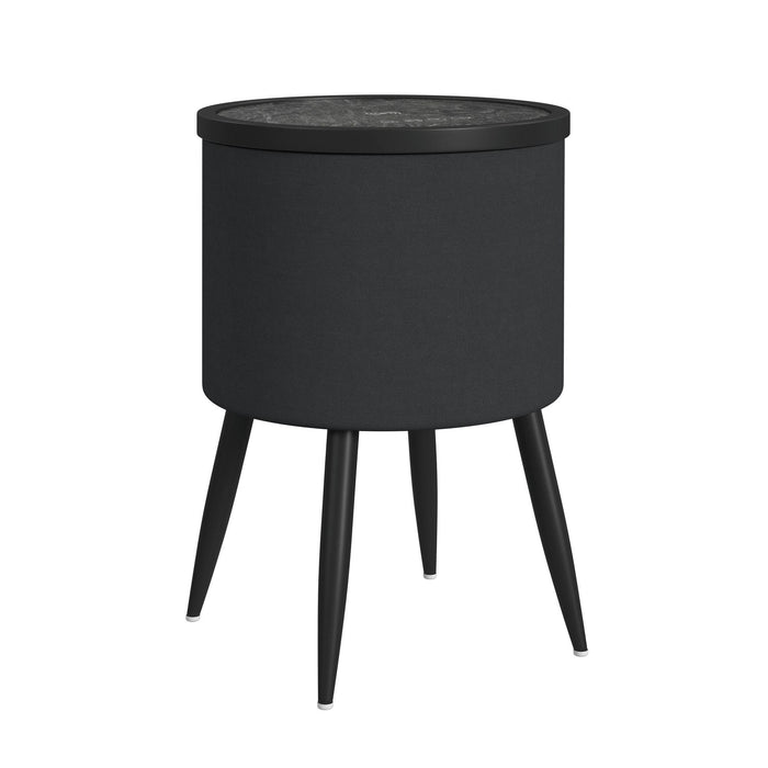 Halo Round Smart End Table in Black - American Home Express Outlet (San Antonio, TX)