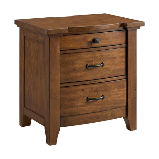Gage 3-Drawer Nightstand with USB and Power in Chestnut - American Home Express Outlet (San Antonio, TX)