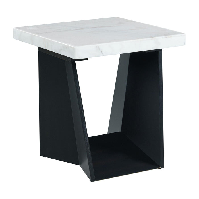 Beckley End Table Complete in White Marble Top - American Home Express Outlet (San Antonio, TX)