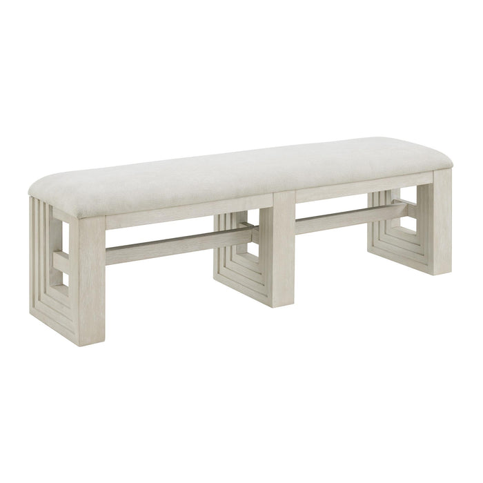 Avalanche Dining Bench in Antique White - American Home Express Outlet (San Antonio, TX)