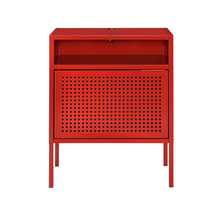 Ember Nightstand (C-1094) RED NIGHTSTAND W/ USB