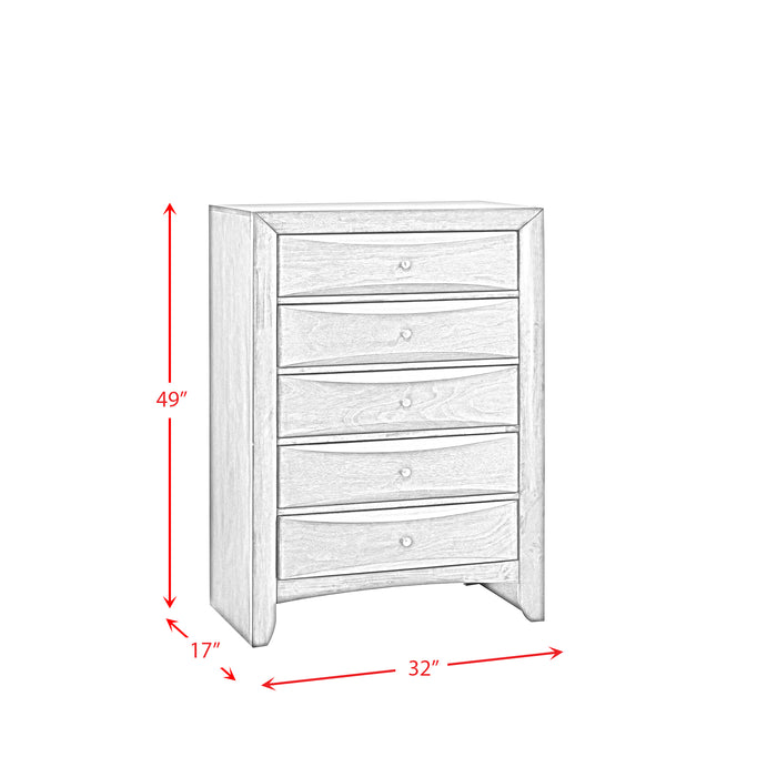 Emily Chest Grey 5Drawer (Sturdy)