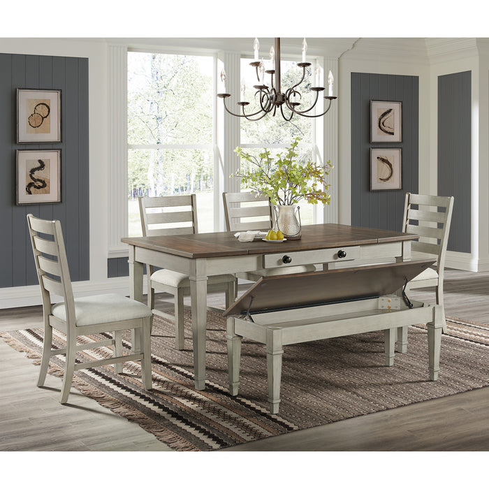 Farmington Rectangular Dining Table in Medium Brown and Washed Stone - American Home Express Outlet (San Antonio, TX)