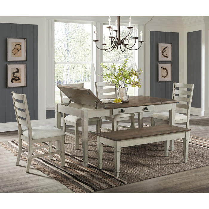 Farmington Rectangular Dining Table in Medium Brown and Washed Stone - American Home Express Outlet (San Antonio, TX)