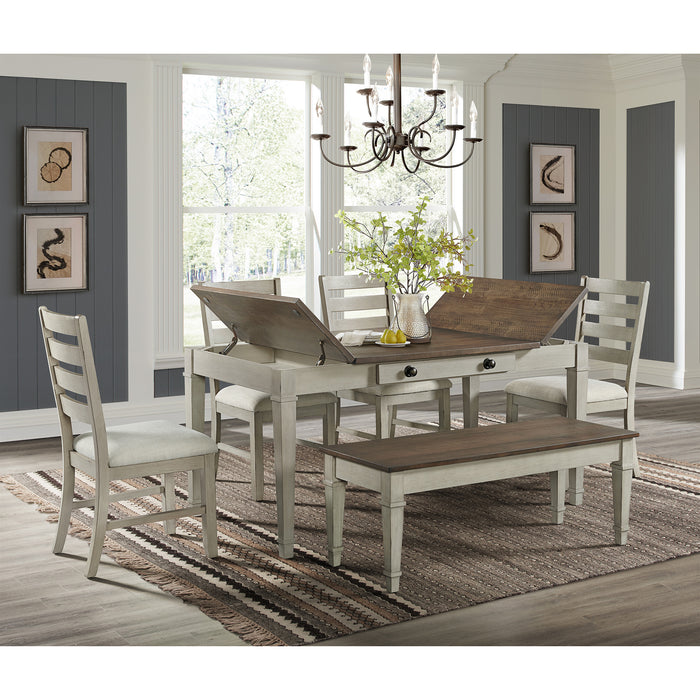 Farmington Rectangular Dining Table in Medium Brown and Washed Stone - American Home Express Outlet (San Antonio, TX)