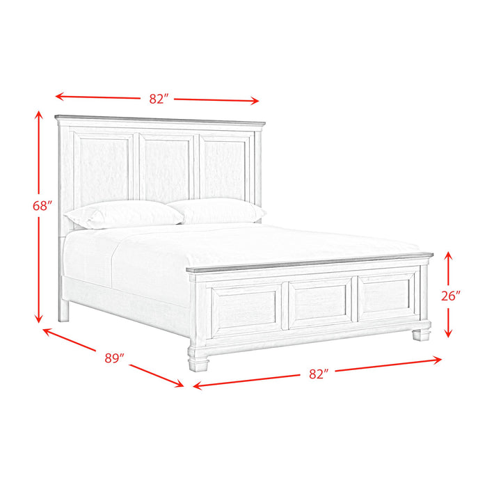 Farmington Panel Bed in Medium Brown and Washed Stone - American Home Express Outlet (San Antonio, TX)
