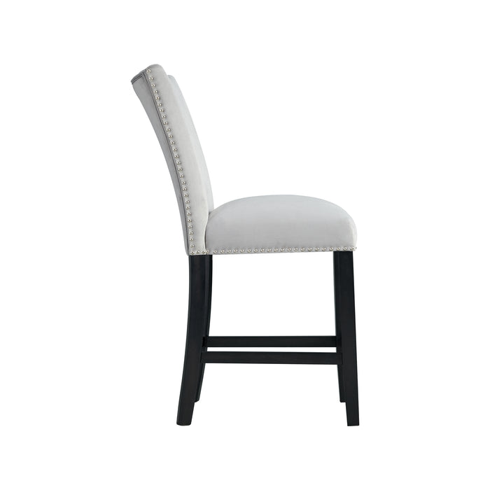 Francesca Counter Dining Gray Counter Velvet Side Chair (2 Per Pack) - American Home Express Outlet (San Antonio, TX)