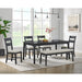 Garcia 6PC Dining Set with Table, 4 Chairs, and Bench in Black - American Home Express Outlet (San Antonio, TX)