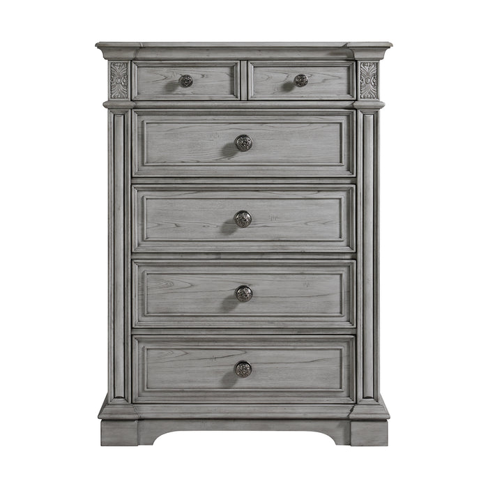 Glenmore 5-Drawer Chest in Aged Grey - American Home Express Outlet (San Antonio, TX)