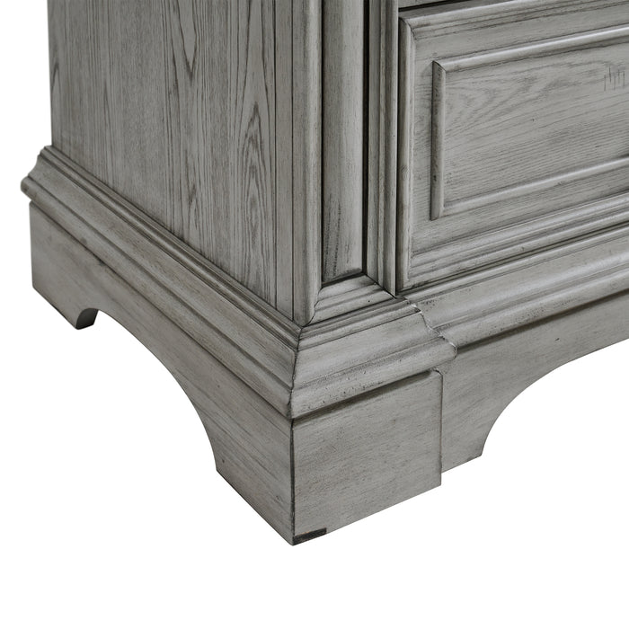 Glenmore Dresser and Mirror Set in Aged Grey