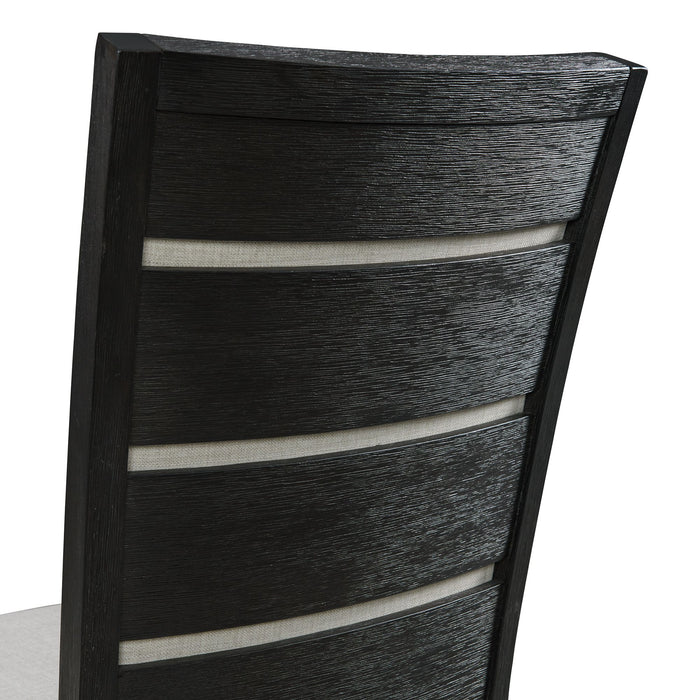 Grady 7PC Dining Set in Black-Table & Six Slat Back Chairs