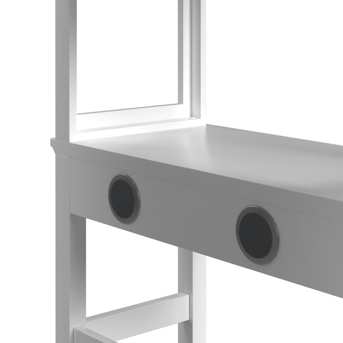 Hampton Kids Loft with Ladder and Desk with Speaker Bedroom Set