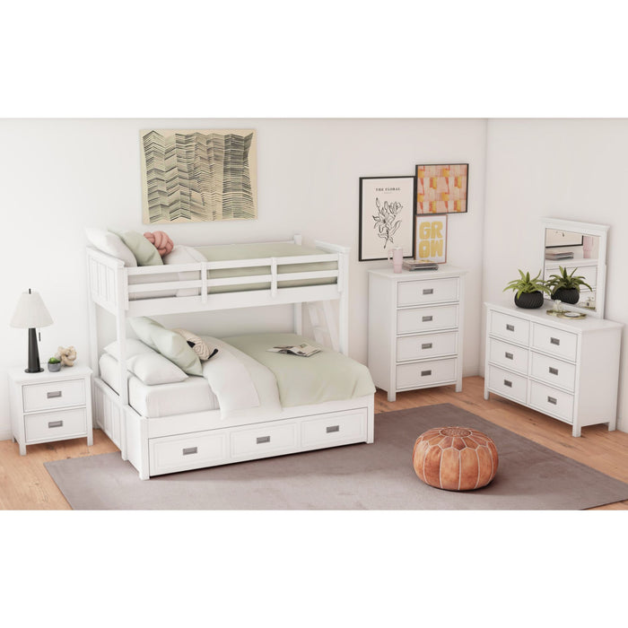 Hampton Kids Over Bunk with Ladder and Trundle Bedroom Set