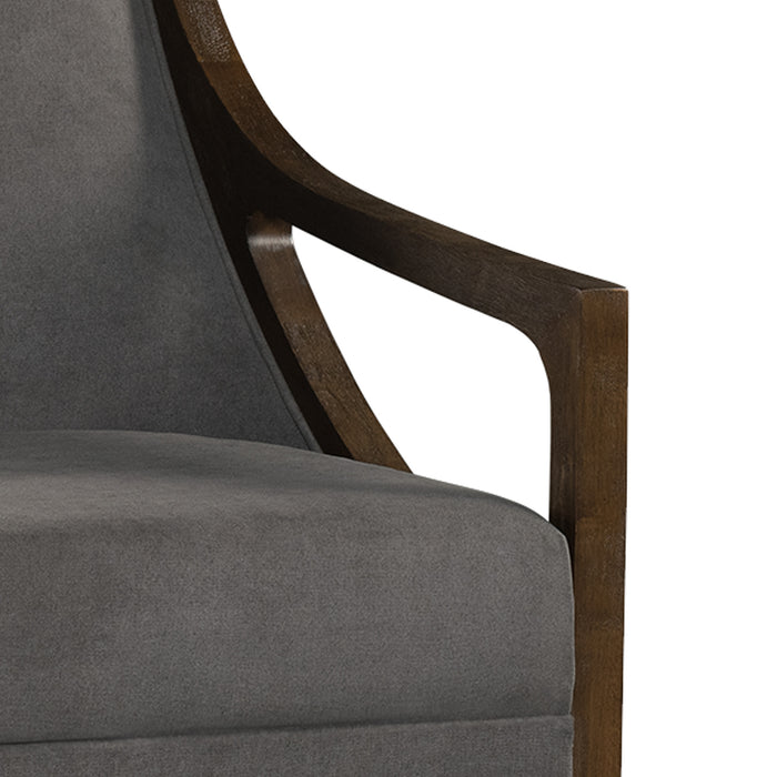 Hopkins Chair w/Brown Arm Columbia Charcoal - American Home Express Outlet (San Antonio, TX)