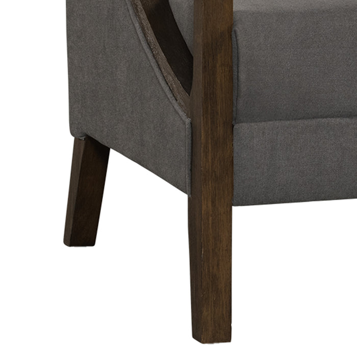 Hopkins Chair w/Brown Arm Columbia Charcoal - American Home Express Outlet (San Antonio, TX)