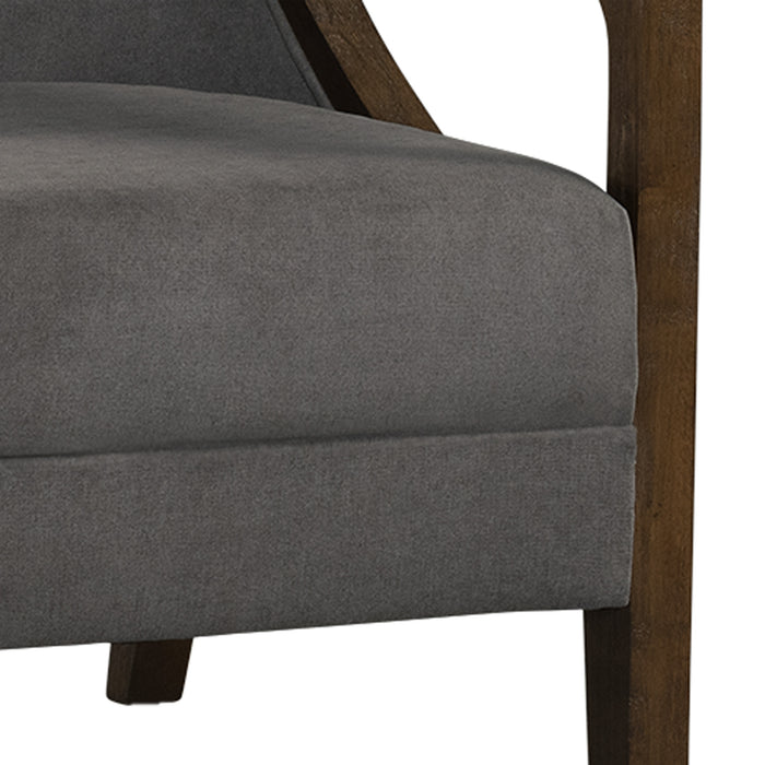 Hopkins Chair w/Brown Arm Columbia Charcoal - American Home Express Outlet (San Antonio, TX)