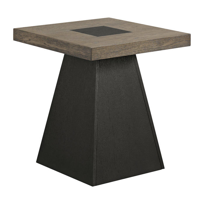 Jemma 2PC Occasional Table Set in Grey and Dark Espresso-Coffee Table & End Table