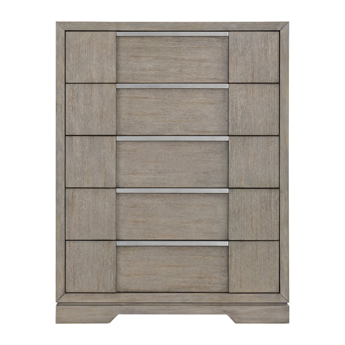Kelis 5-Drawer Chest in Grey - American Home Express Outlet (San Antonio, TX)