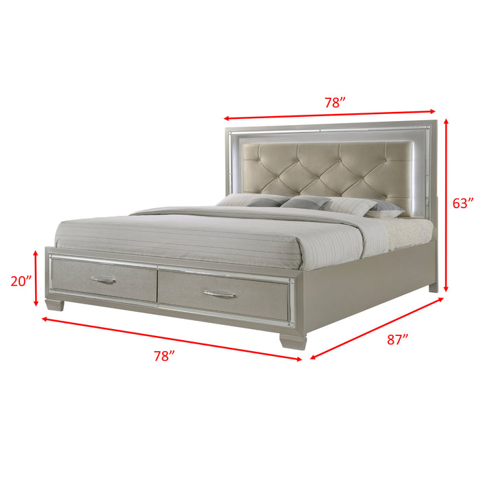 Platinum Platform Storage Bedroom Set