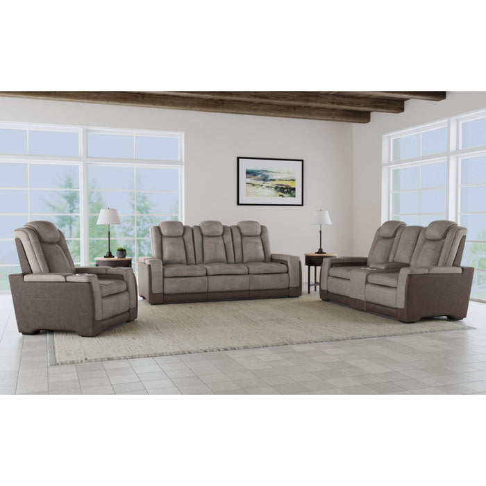 Lantana Power Motion Recliner with Power Headrest, Led ,wireless charger and cup holder in Rocky Grey/Brown - American Home Express Outlet (San Antonio, TX)