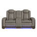 Lantana Power Motion Loveseat with Power Headrest, Led, and Console in Rocky Grey/Brown - American Home Express Outlet (San Antonio, TX)