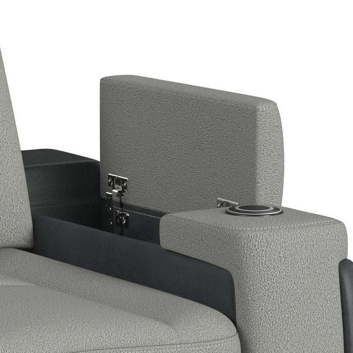 Lantana Power Motion Recliner with Power Headrest, Led, wireless charger and Cup holder in Rocky Cement/Charcoal - American Home Express Outlet (San Antonio, TX)