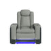 Lantana Power Motion Recliner with Power Headrest, Led, wireless charger and Cup holder in Rocky Cement/Charcoal - American Home Express Outlet (San Antonio, TX)
