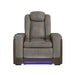 Lantana Power Motion Recliner with Power Headrest, Led ,wireless charger and cup holder in Rocky Grey/Brown - American Home Express Outlet (San Antonio, TX)