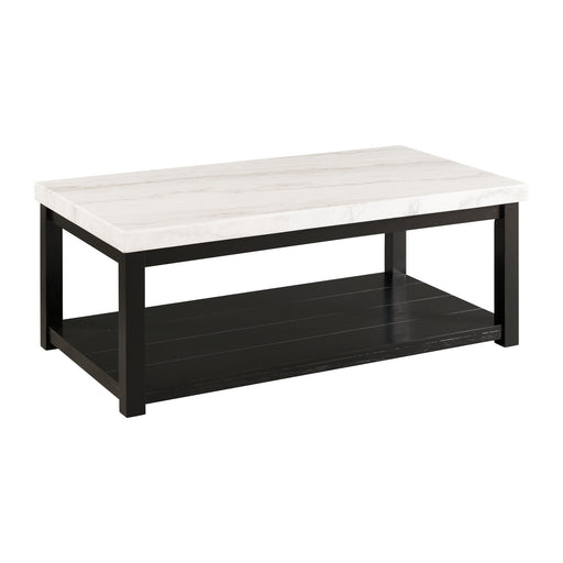 Marcello w/ White Top - Rectangular Coffee Table W/Casters - American Home Express Outlet (San Antonio, TX)