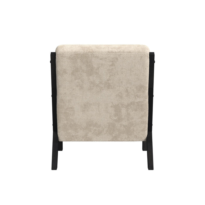 Marina Chair with kidney pillow in Langley Cream and Brushed Espresso Finish - American Home Express Outlet (San Antonio, TX)