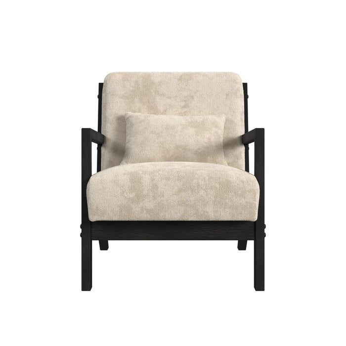 Marina Chair with kidney pillow in Langley Cream and Brushed Espresso Finish - American Home Express Outlet (San Antonio, TX)