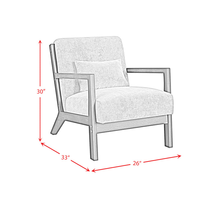 Marina Chair with kidney pillow in Langley Cream and Brushed Espresso Finish - American Home Express Outlet (San Antonio, TX)