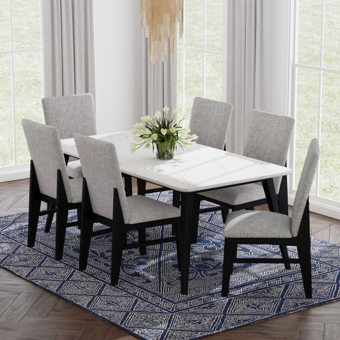 Marlene Standard Height Dining Set in Black-Table and Four Chairs - American Home Express Outlet (San Antonio, TX)