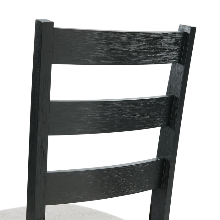 Martin Dining Side Chair with Grey Fabric - Black Finish (2 Per Carton) - American Home Express Outlet (San Antonio, TX)