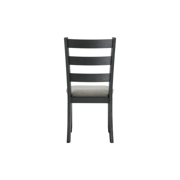 Martin Dining Side Chair with Grey Fabric - Black Finish (2 Per Carton) - American Home Express Outlet (San Antonio, TX)