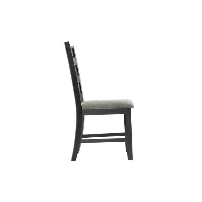 Martin Dining Side Chair with Grey Fabric - Black Finish (2 Per Carton) - American Home Express Outlet (San Antonio, TX)