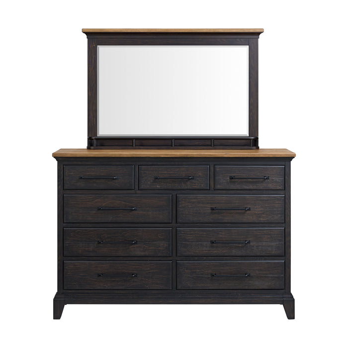 Montrose Dresser and Mirror Set in Espresso & Brown - American Home Express Outlet (San Antonio, TX)