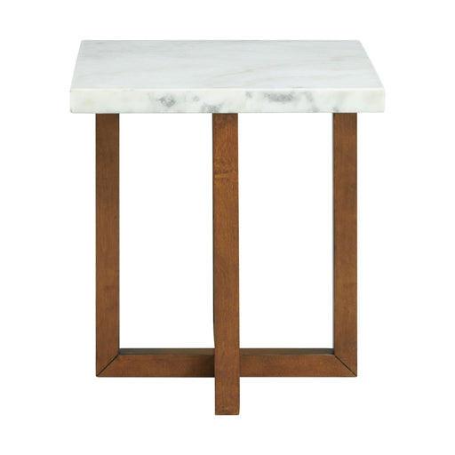 Morris End Table in Espresso W/White Marble Top (3A Packing) - American Home Express Outlet (San Antonio, TX)