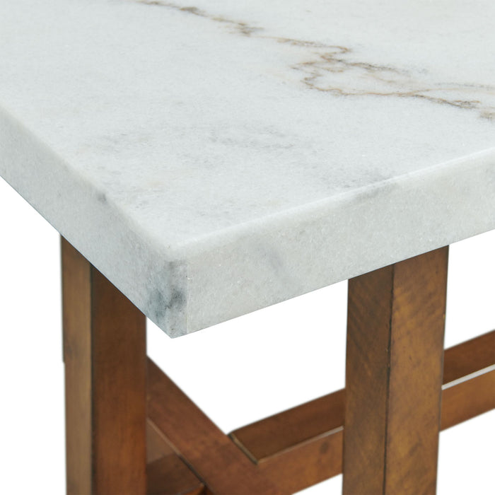 Morris 2PC Occasional Marble Table Set in White - American Home Express Outlet (San Antonio, TX)