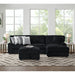 Nightfall LHF Loveseat in Grand Cord Black with 4 Pillows 20" (2 Winkin Walnut, 2 Nod Walnut) - American Home Express Outlet (San Antonio, TX)