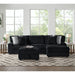Nightfall LHF Loveseat in Grand Cord Black with 4 Pillows 20" (2 Winkin Walnut, 2 Nod Walnut) - American Home Express Outlet (San Antonio, TX)