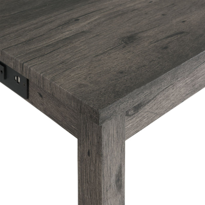 Oak Lawn Charcoal Grey Bar Table Single Pack (Table + 3 Grey Fabric Stools)