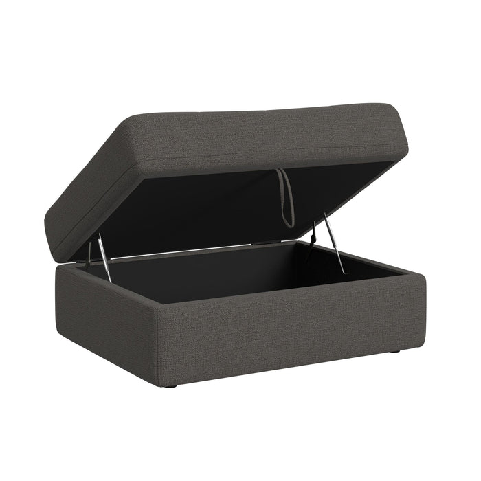 Options One Storage Ottoman in Palmer Plus Ash - American Home Express Outlet (San Antonio, TX)
