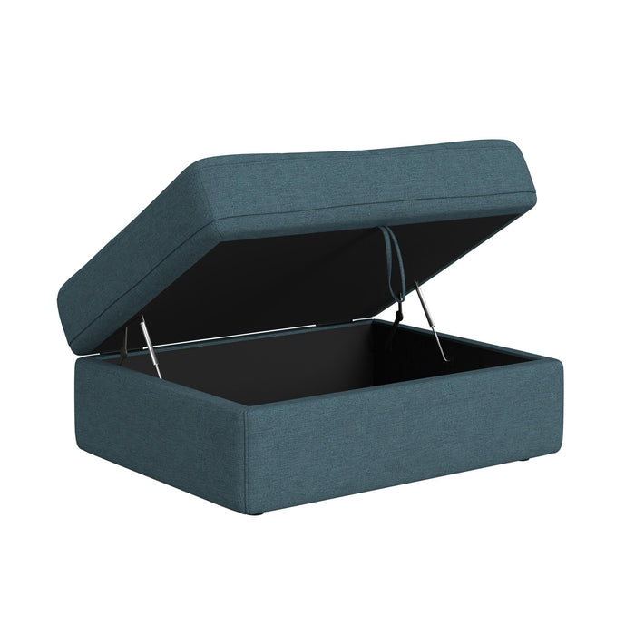 Options One Storage Ottoman in Palmer Plus Teal